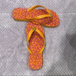 Tory Burch Vibrant Pink and Orange Sandals